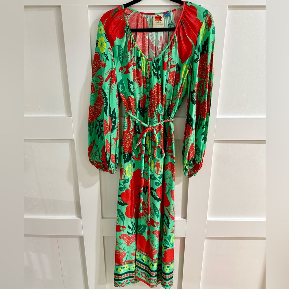 Farm Rio x Anthropologie Poppy Print Maxi Dress M - Picture 7 of 12